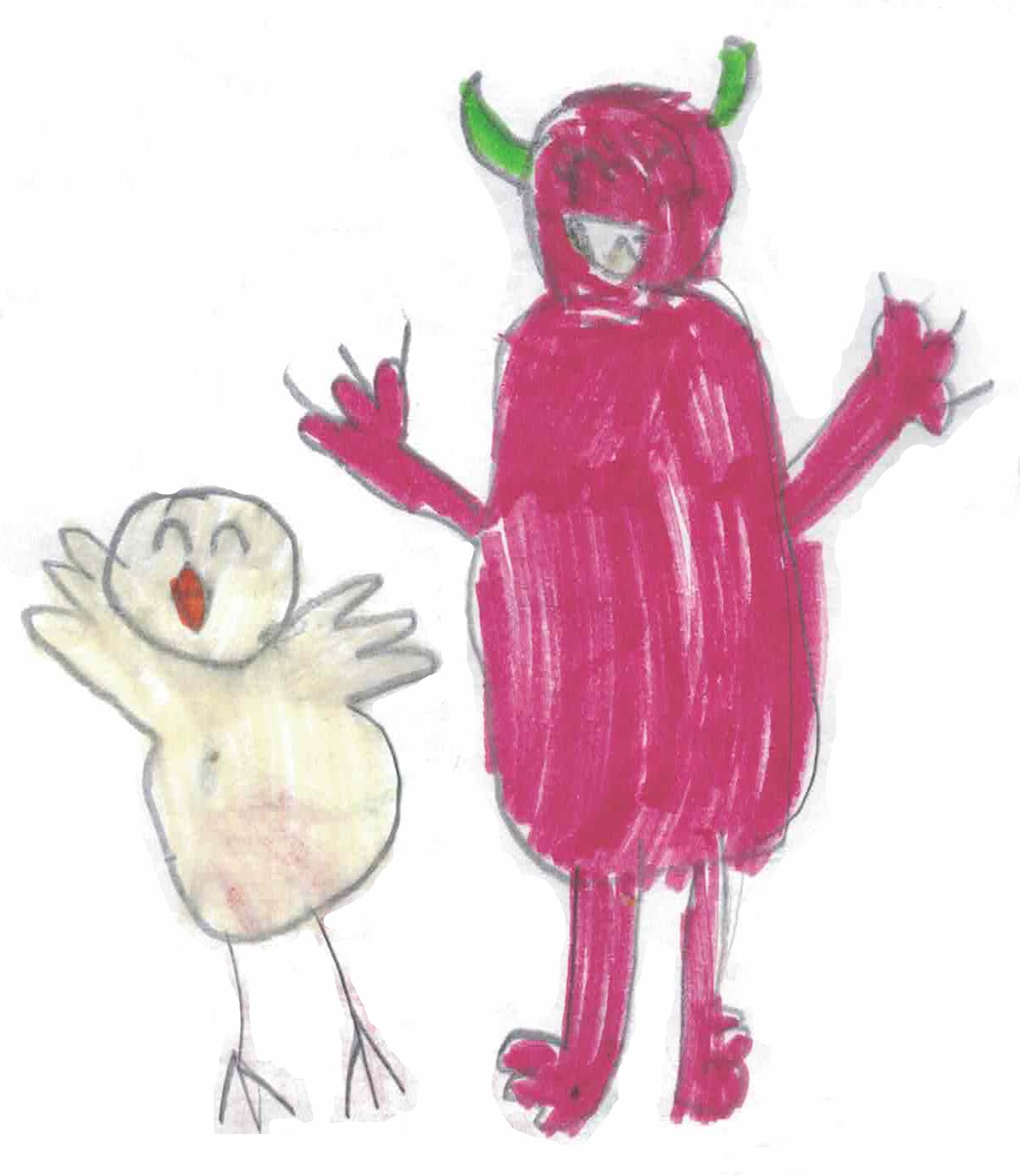 Picture of a disco monster with a chick